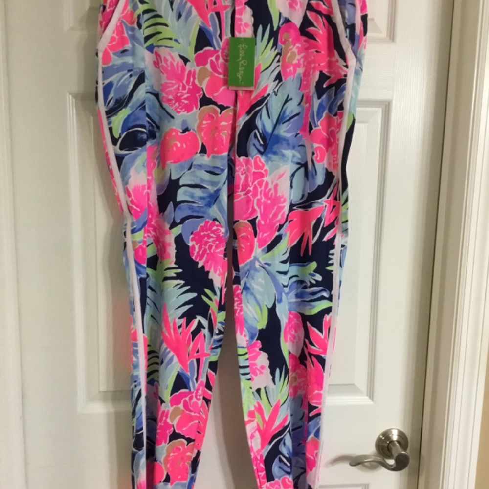Lilly Pulitzer Madeira Pant High Tide Navy Tropicolada - Picture 7 of 15